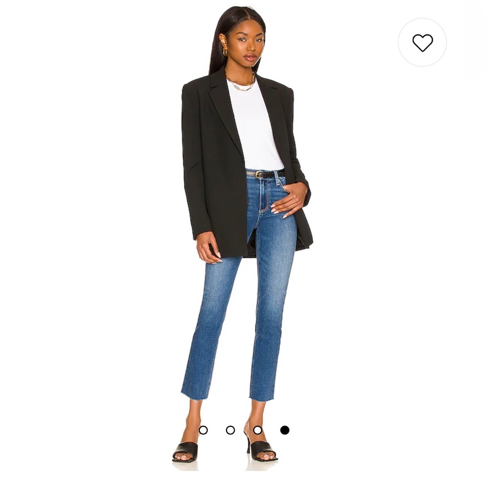 Paige Hoxton Slim Crop Denim Jeans with Distressing 25
